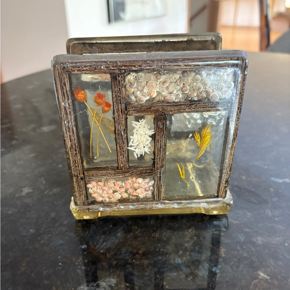 🤍Vintage Floral Resin Napkin Holder🤍